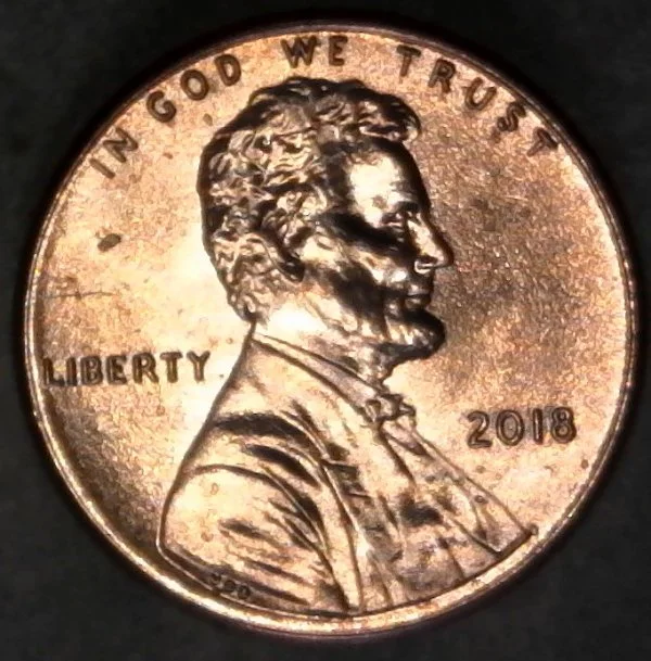 2018--P-Lincoln-Shield-Cent-With-Struck-Through-Error-#6